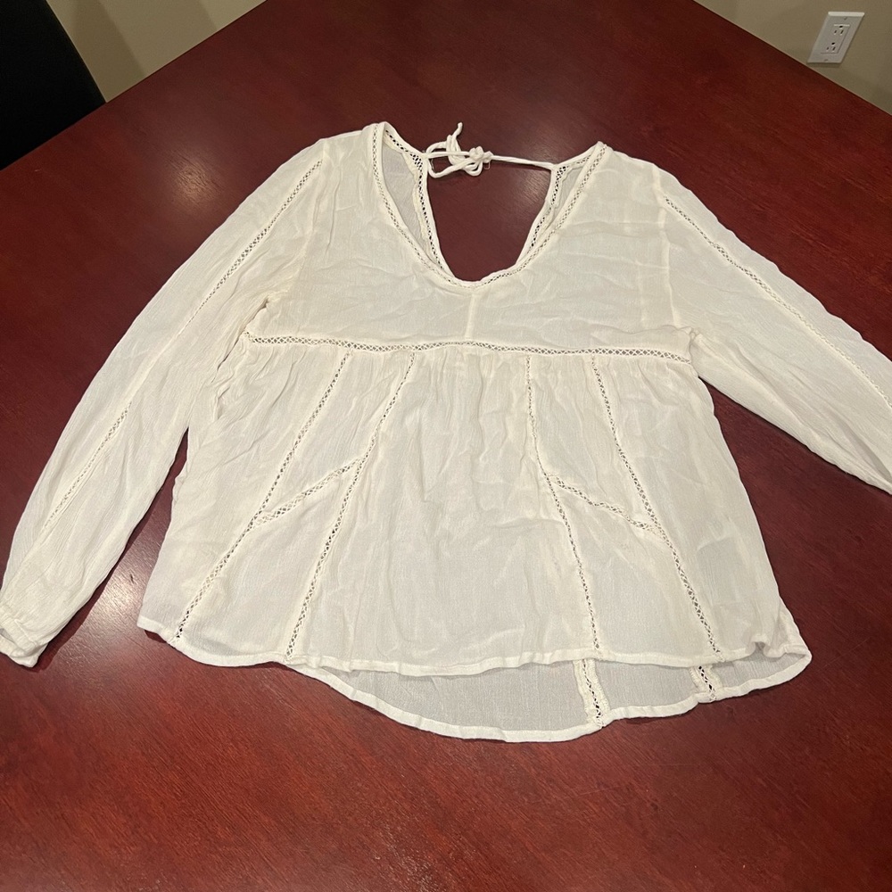 Abercrombie & Fitch White Eyelet Top